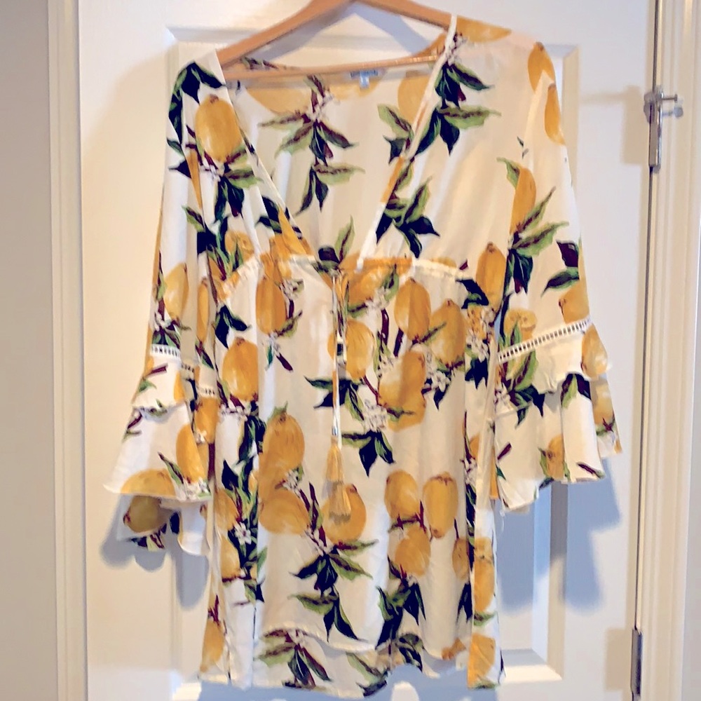 Lemon swim coverup blue island brand